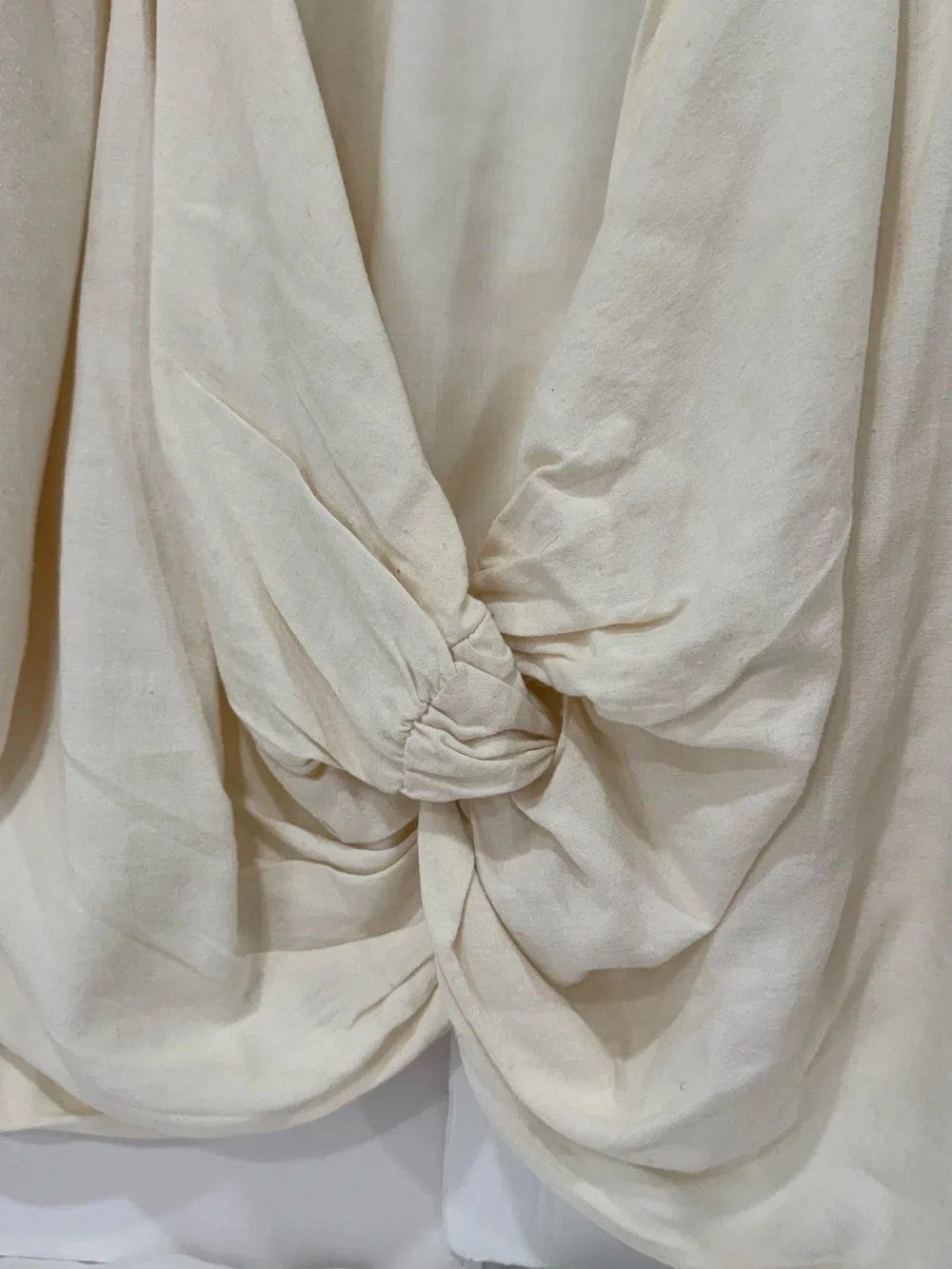Zara Cream Twist-Front V-Neck Blouse size L